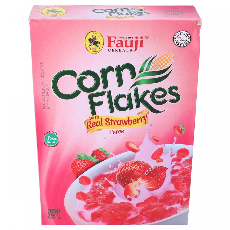 Fauji Corn Flakes with Real Strawberry Puree 250g - HKarim Buksh
