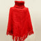 Mohair- Red Turtle Neck Poncho - HKarim Buksh