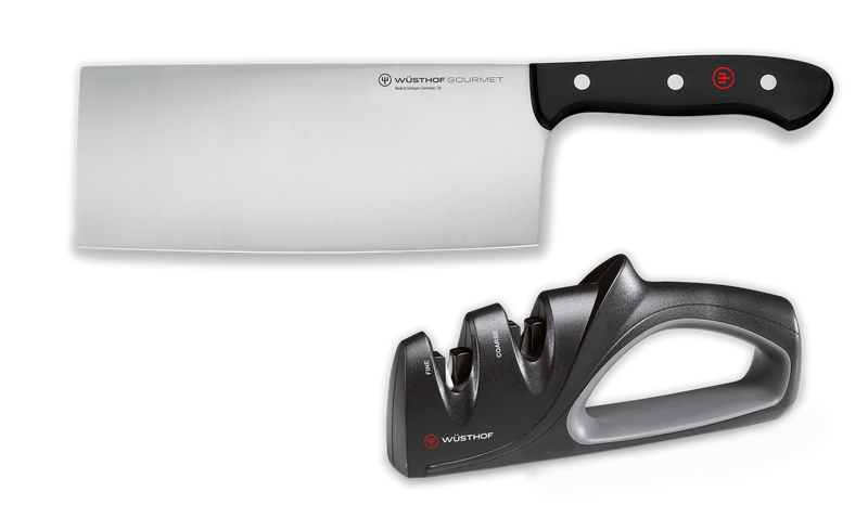 Wüsthof Gourmet Chinese Chef's Knife & Sharpener Set - HKarim Buksh