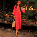 Poptart Sunset Plaid Long Dress - HKarim Buksh