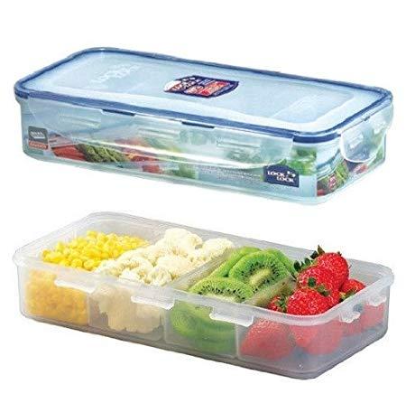 RECTANGULAR SHORT FOOD CONTAINER -1.6L WITH Divider - HKarim Buksh