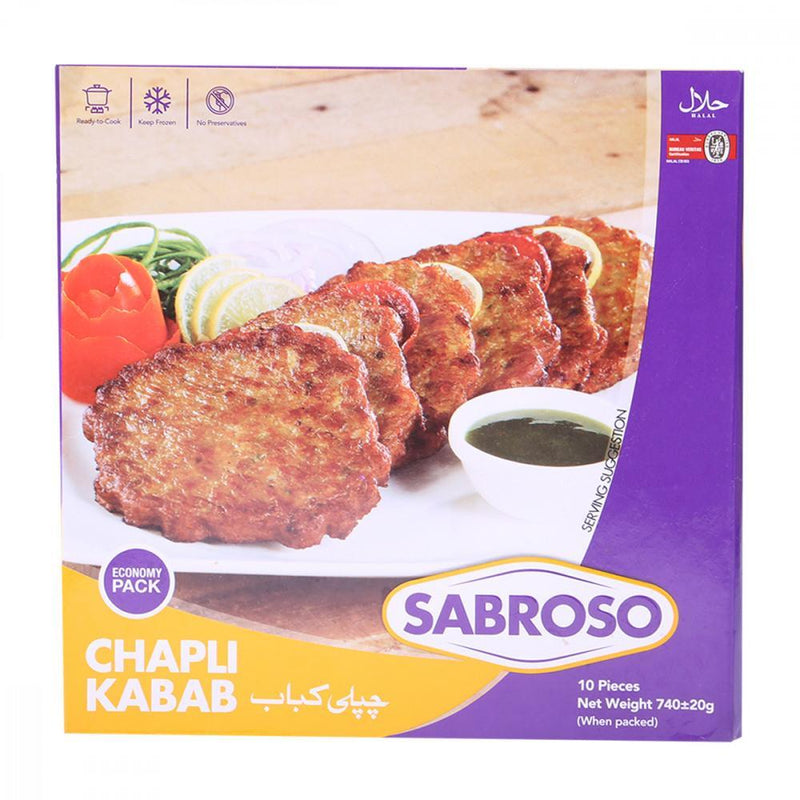 Sabroso Chapli Kabab 740G+20G 10Pcs - HKarim Buksh