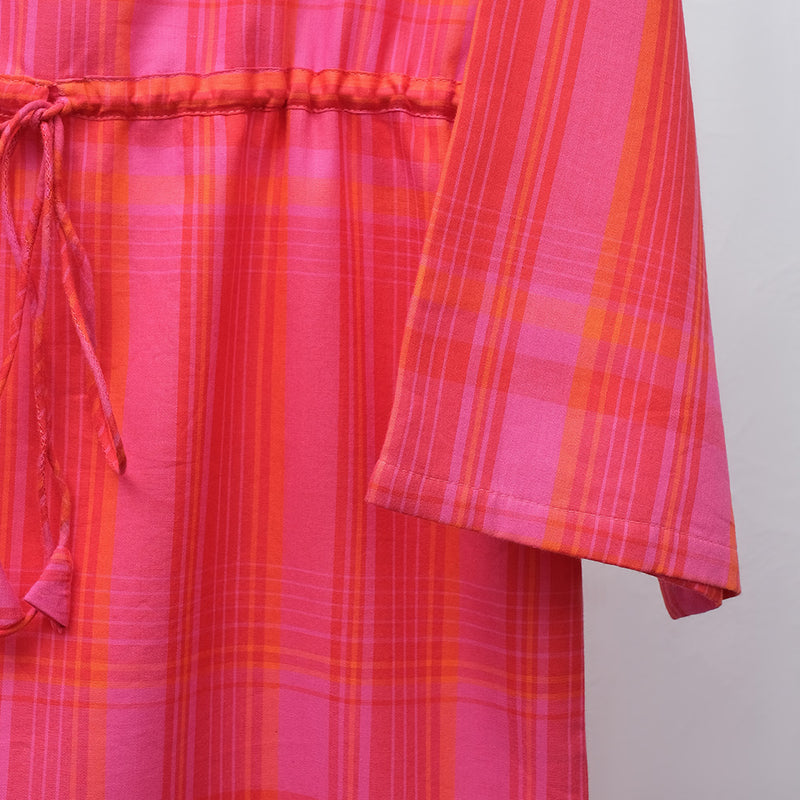 Poptart Sunset Plaid Long Dress - HKarim Buksh