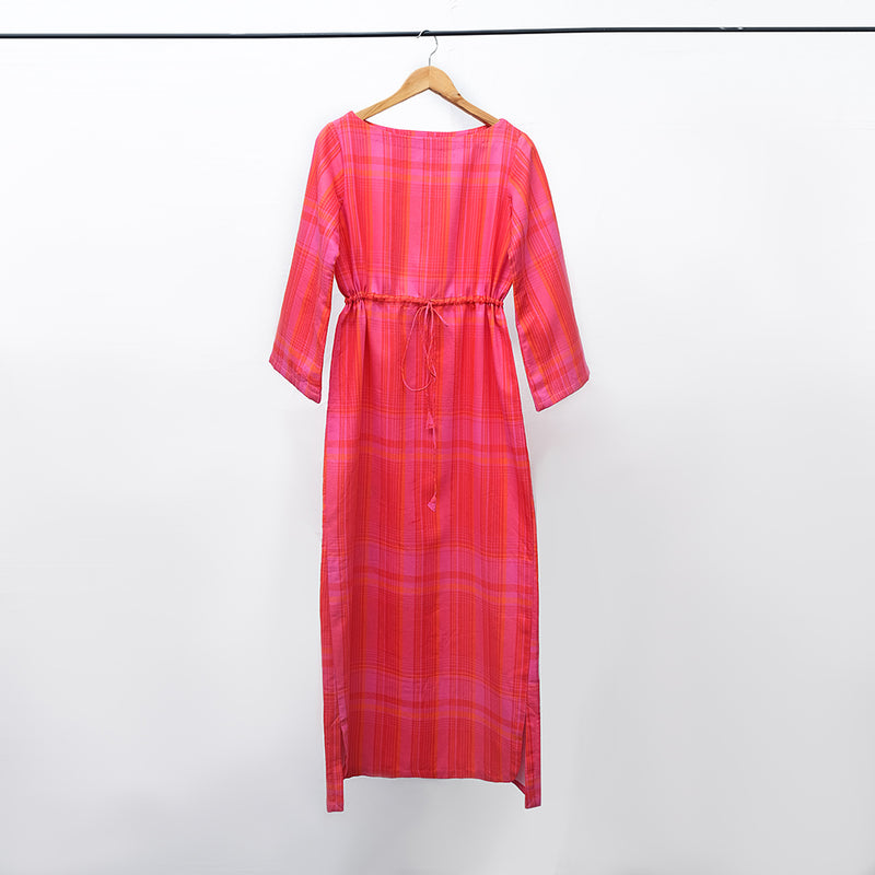 Poptart Sunset Plaid Long Dress - HKarim Buksh