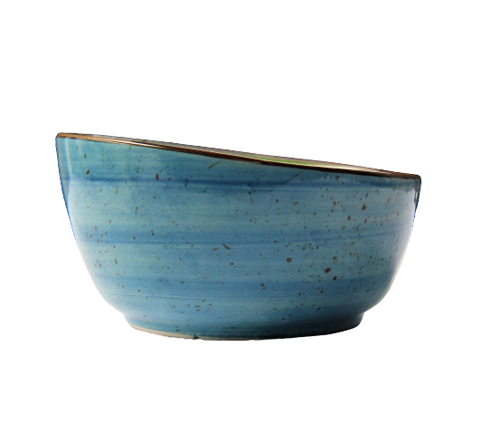 Ceramic Azure Blue and Emerald Green Bowl, 8.5 * 16.5 cm - HKarim Buksh