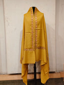 Mustard Pink Pashmina Border Embroidery Shawl - HKarim Buksh