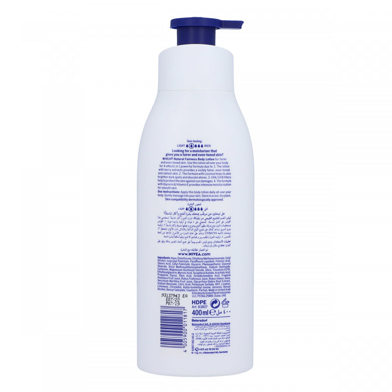 Nivea Body Lotion Natural Fairness 400ml - HKarim Buksh