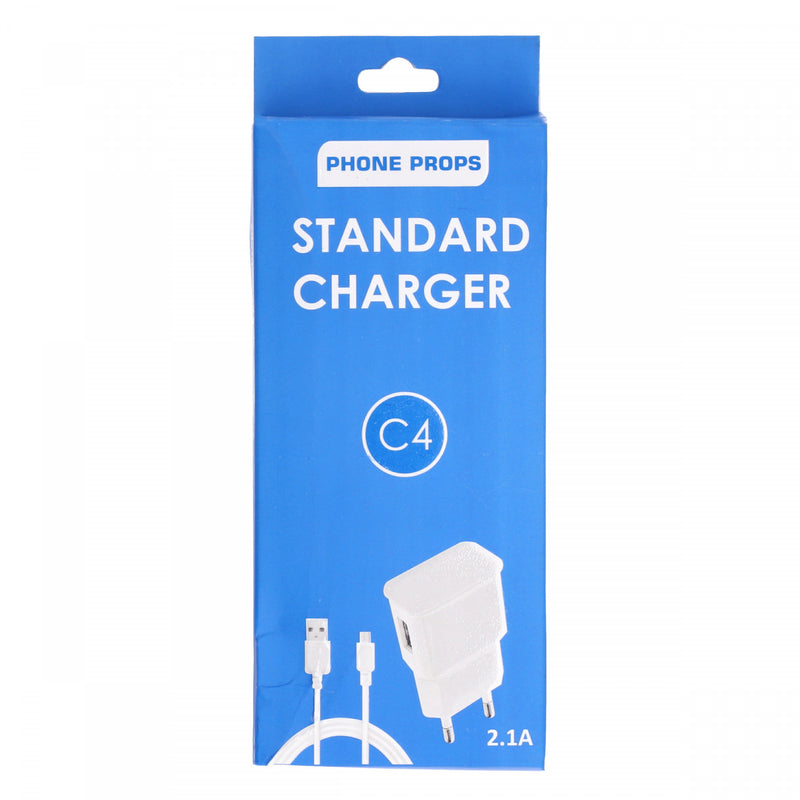 Phone Props Standard Charger C4 2.1A White - HKarim Buksh
