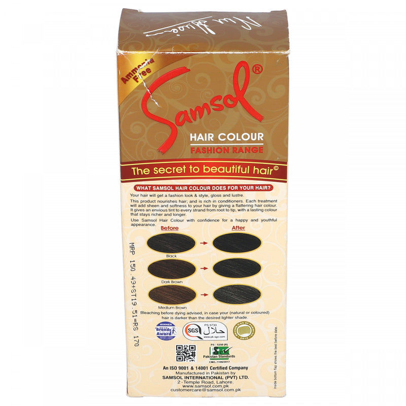 Samsol Hair Color Fashion Range 18 Natural Black 160g - HKarim Buksh