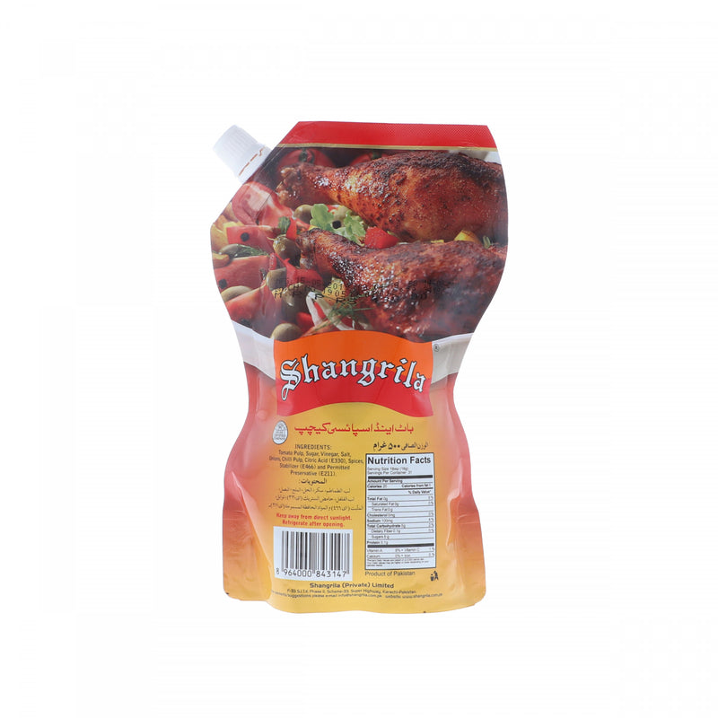 Shangrilla Hot and Spicy Ketchup 500g Pouch - HKarim Buksh