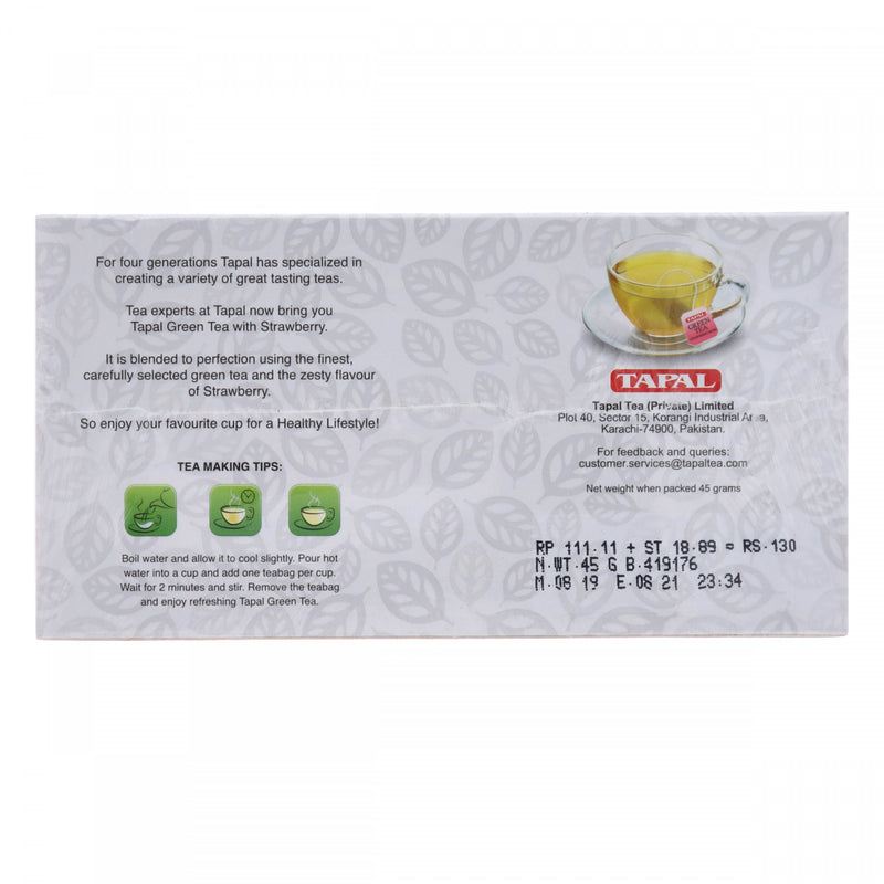 Tapal Green Tea Strawberry Bliss 30 Tea Bags - HKarim Buksh