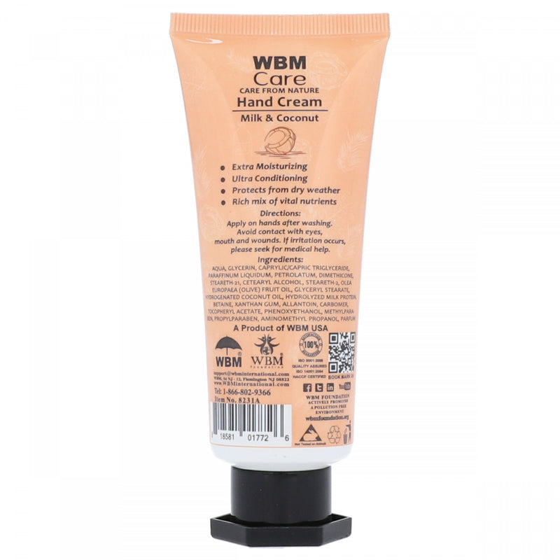 WBM Care Hand Cream Milk & Coconut 50g - HKarim Buksh