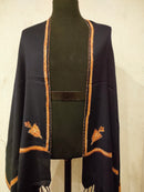 Women's Plain Kashmiri Kingri with Sozani Hand- Embroidery Stoller - HKarim Buksh