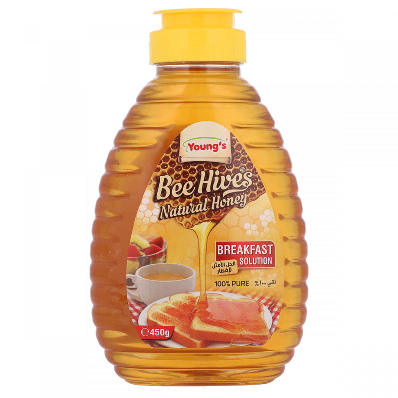 Youngs Bee Hives Natural Honey 450g - HKarim Buksh
