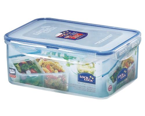 RECTANGULAR SHORT FOOD CONTAINER - 2.3L WITH DIVIDER - HKarim Buksh