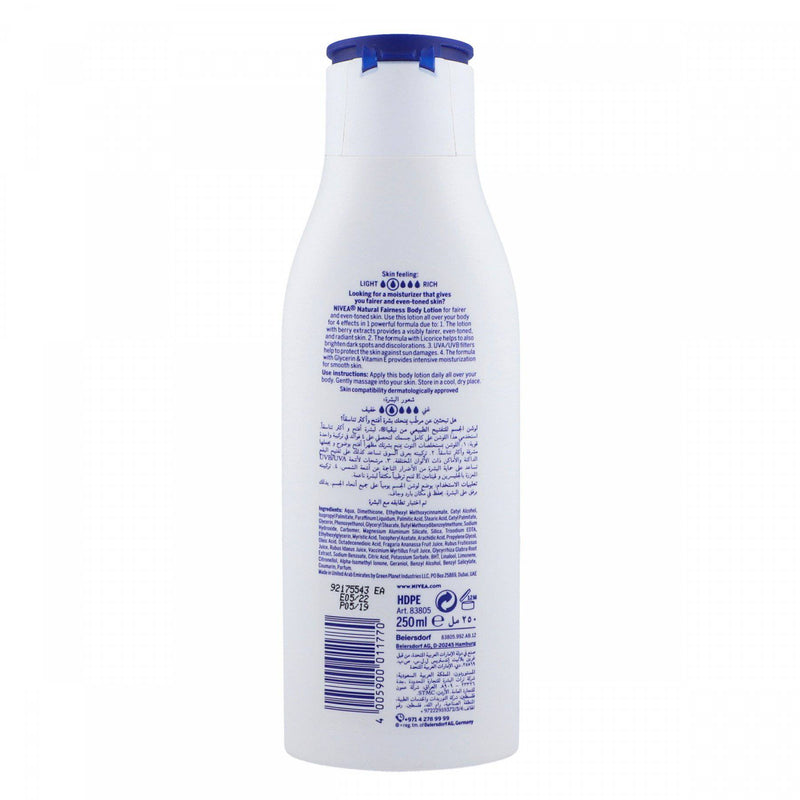 Nivea Body Lotion Natural Fairness 250ml - HKarim Buksh