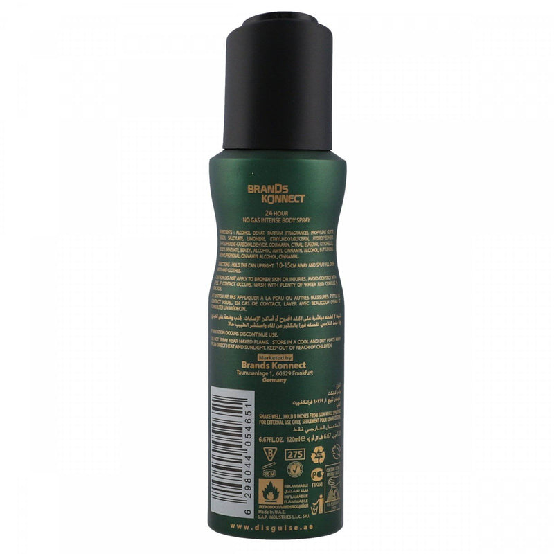Disguise Vibe Men Intense Body Spray No Gas 120ml - HKarim Buksh
