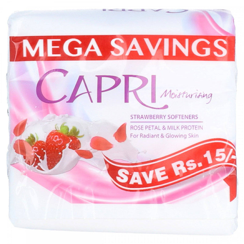 Capri Moisturising Rose Petal and Milk Protein Bar Soap 100g x 3 - HKarim Buksh