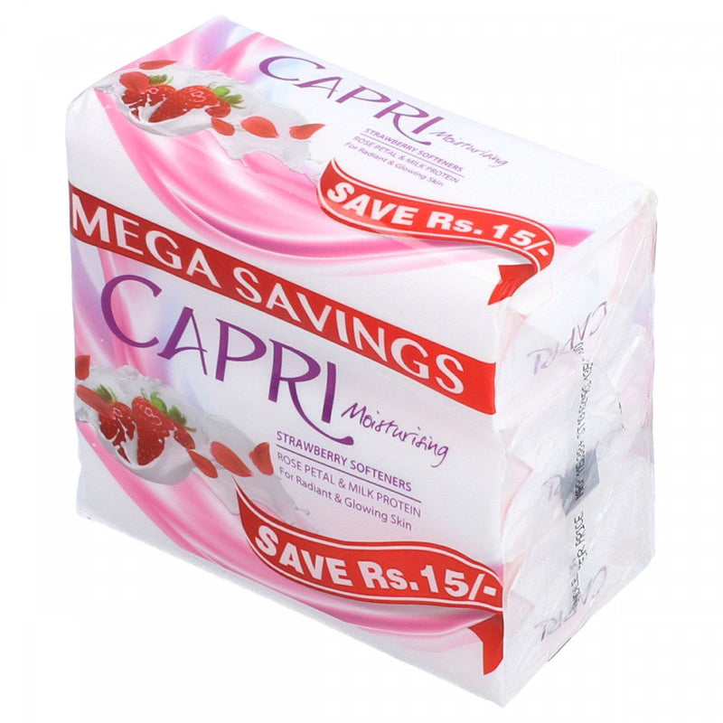 Capri Moisturising Rose Petal and Milk Protein Bar Soap 100g x 3 - HKarim Buksh