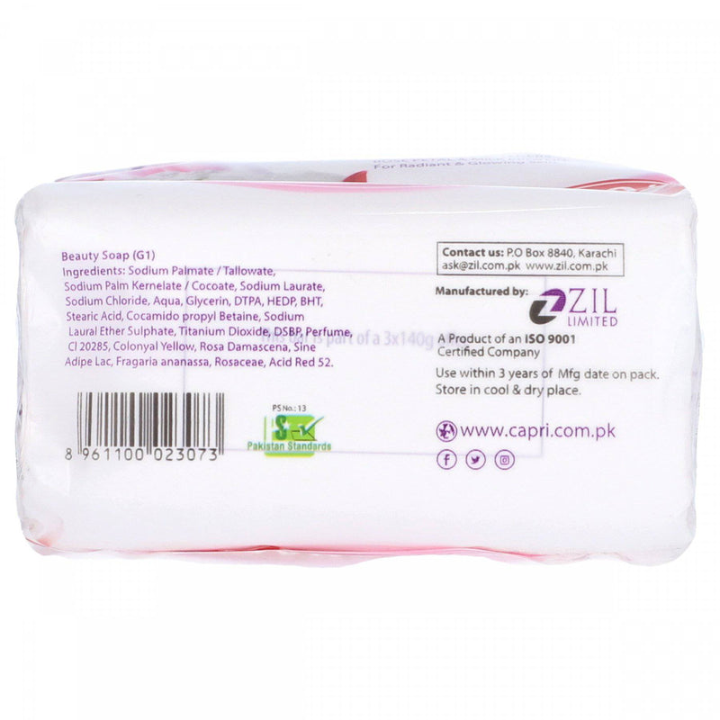 Capri Strawberry Softeners Soap Bar (3 x 140g) - HKarim Buksh