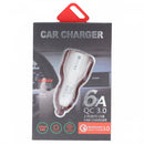 Car Charging 6A QC 3.0 2 Ports USB Car Charger White - HKarim Buksh