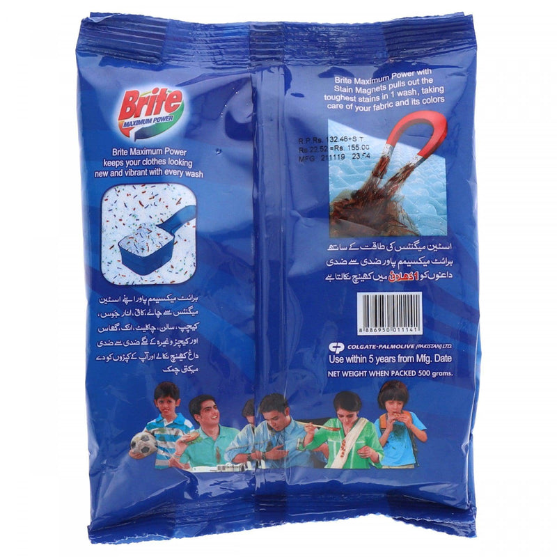 Brite Maximum Power Washing Powder 500g - HKarim Buksh