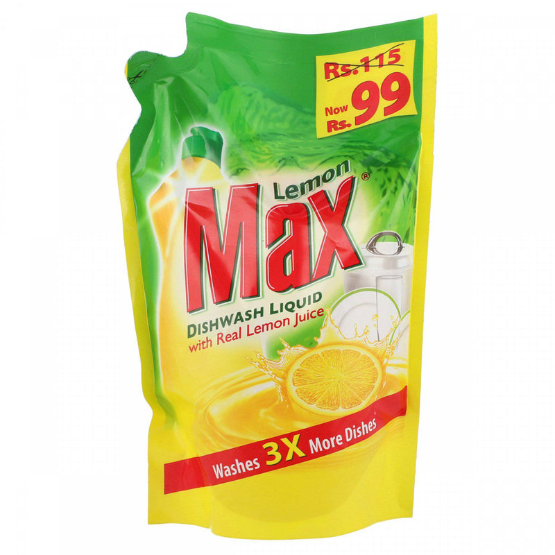 Lemon Max Dish Wash Liquid With Real Lemon Juice 450ml - HKarim Buksh