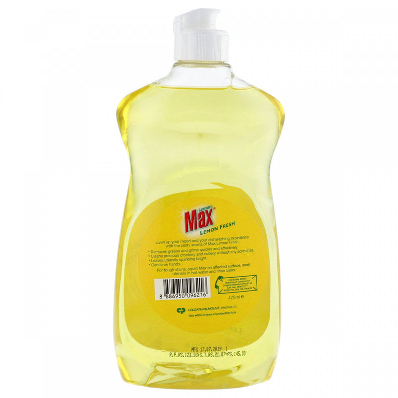 Lemon Max Dishwash Liquid Lemon Fresh 475ml - HKarim Buksh