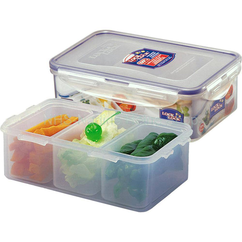 RECTANGULAR SHORT FOOD CONTAINER - 1.0L WITH DIVIDER - HKarim Buksh