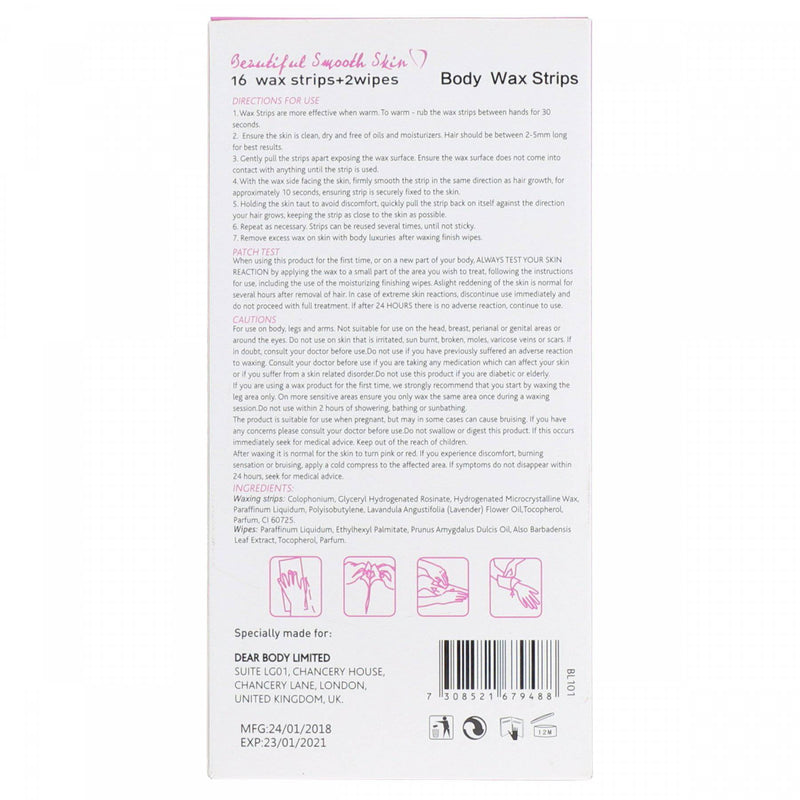 Body Luxuries Classic Body Wax Strips (16 Strips) - HKarim Buksh