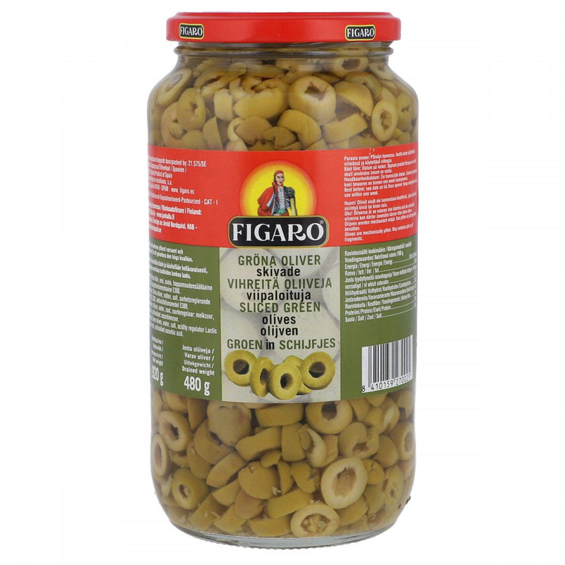 Figaro Sliced Green Olives 480g - HKarim Buksh