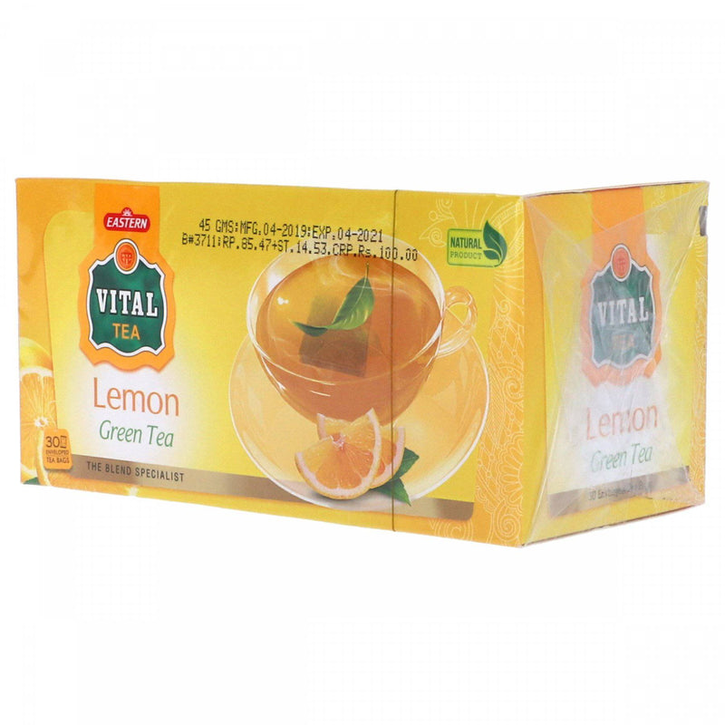 Vital Tea Lemon Green Tea 30 Envelop Tea Bags - HKarim Buksh