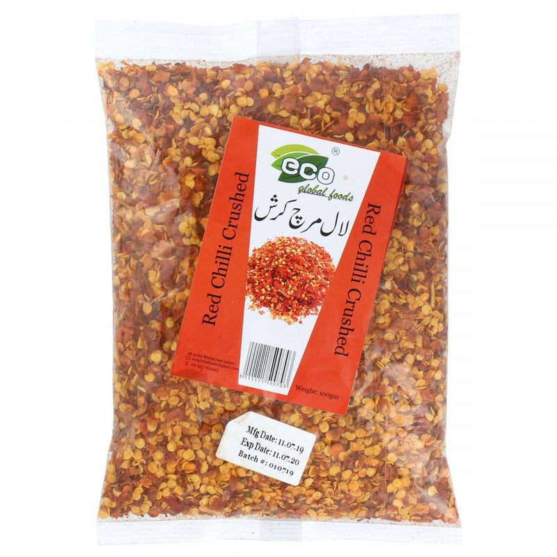 Eco Red Chilli Crushed 100g - HKarim Buksh