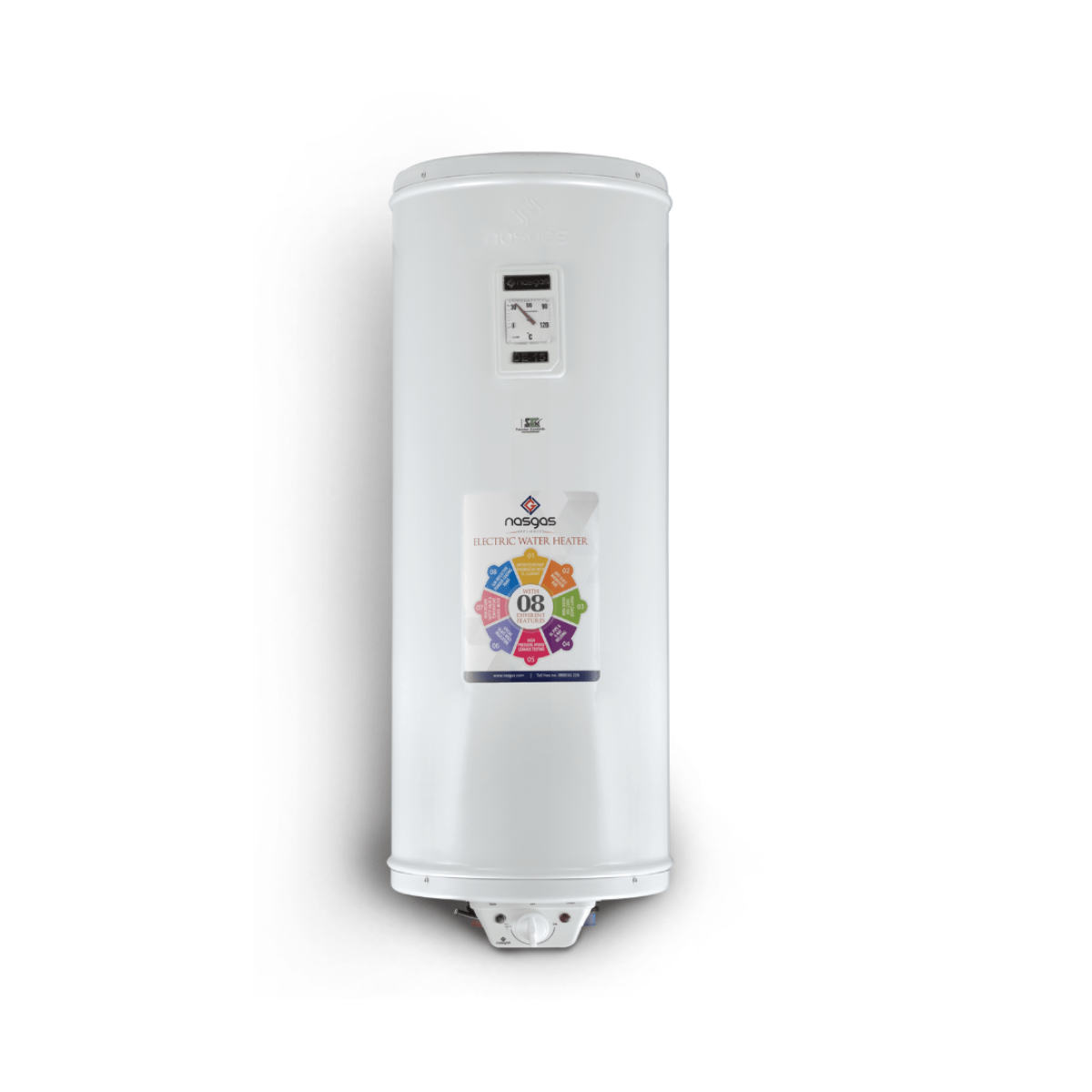 Nasgas Electric Water Heater Geyser De-08 Gallon – HKarim Buksh