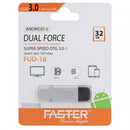 Faster Dual Force Super Speed OTG 3.0 FUD-18 32GB Silver & Black - HKarim Buksh