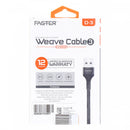 Faster Weave Cable Quick Charge & Fast Data Transfer 1200mm D-3 Black - HKarim Buksh