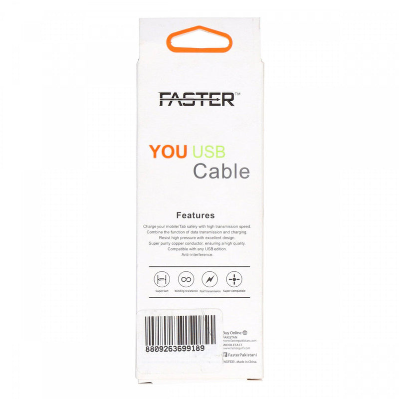 Faster You USB Cable 100cm FC-TP3 White - HKarim Buksh