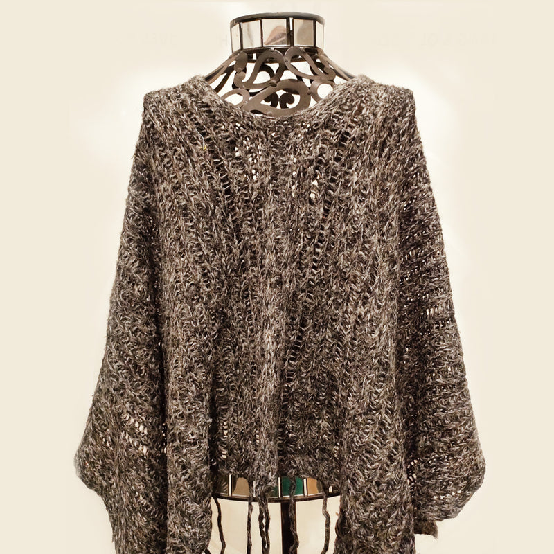 Candmade Crochet Net Poncho - HKarim Buksh