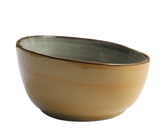 Ceramic Ochre Yellow Bowl, 9 * 17 cm - HKarim Buksh