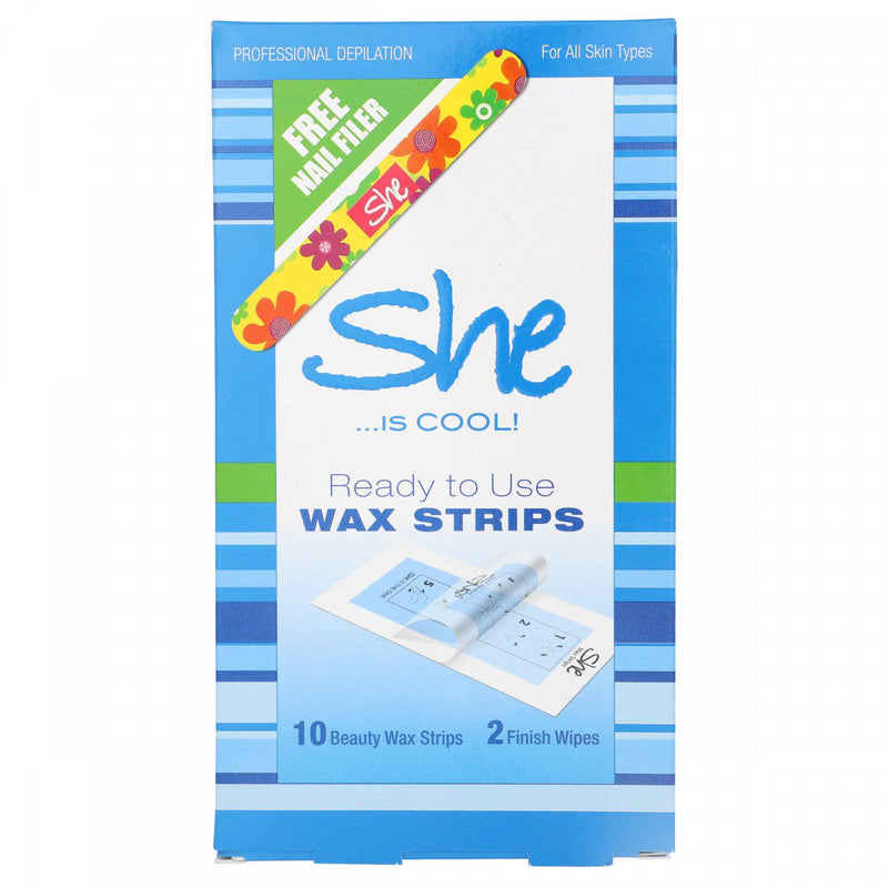 She Is Cool Wax Strips 10 Beauty Wax Strips 2 Finish Wipes - HKarim Buksh