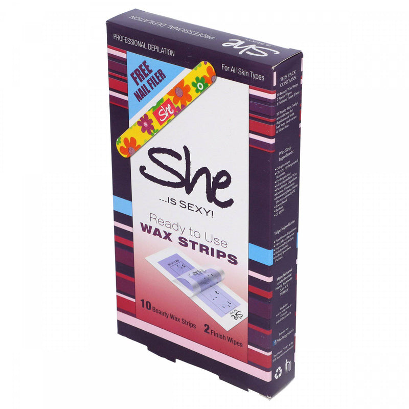 She Is Love Wax Strips 10 Beauty Wax Strips 2 Finish Wipes - HKarim Buksh