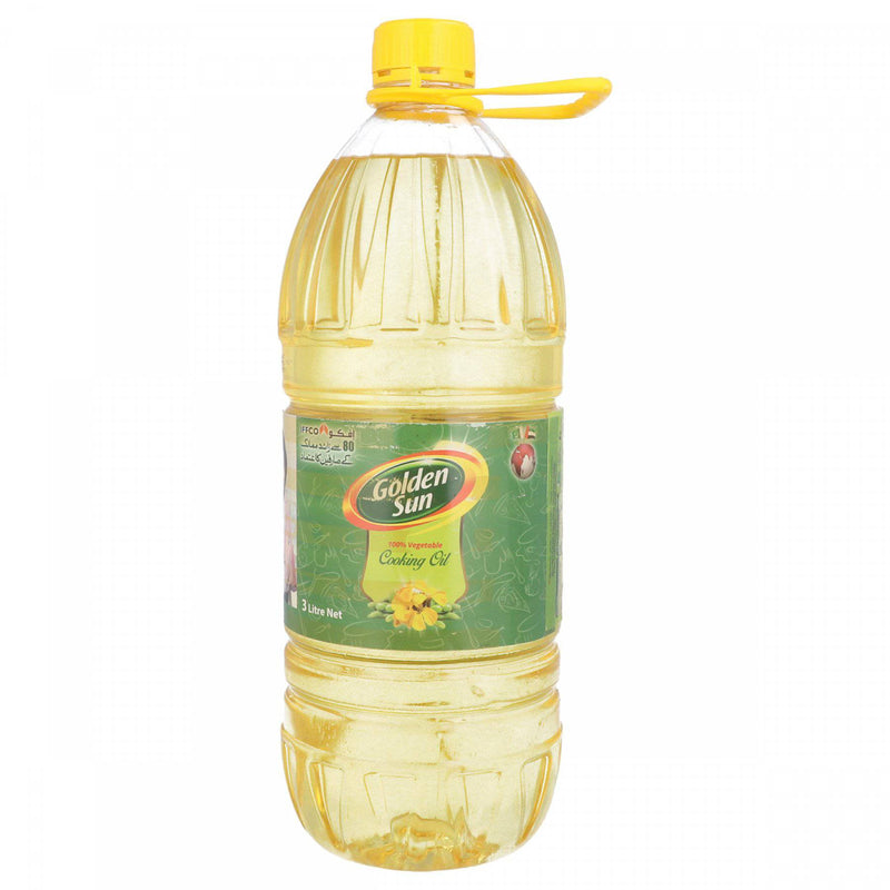 Golden Sun 100 percent Vegetable Cooking Oil 3 Litre - HKarim Buksh