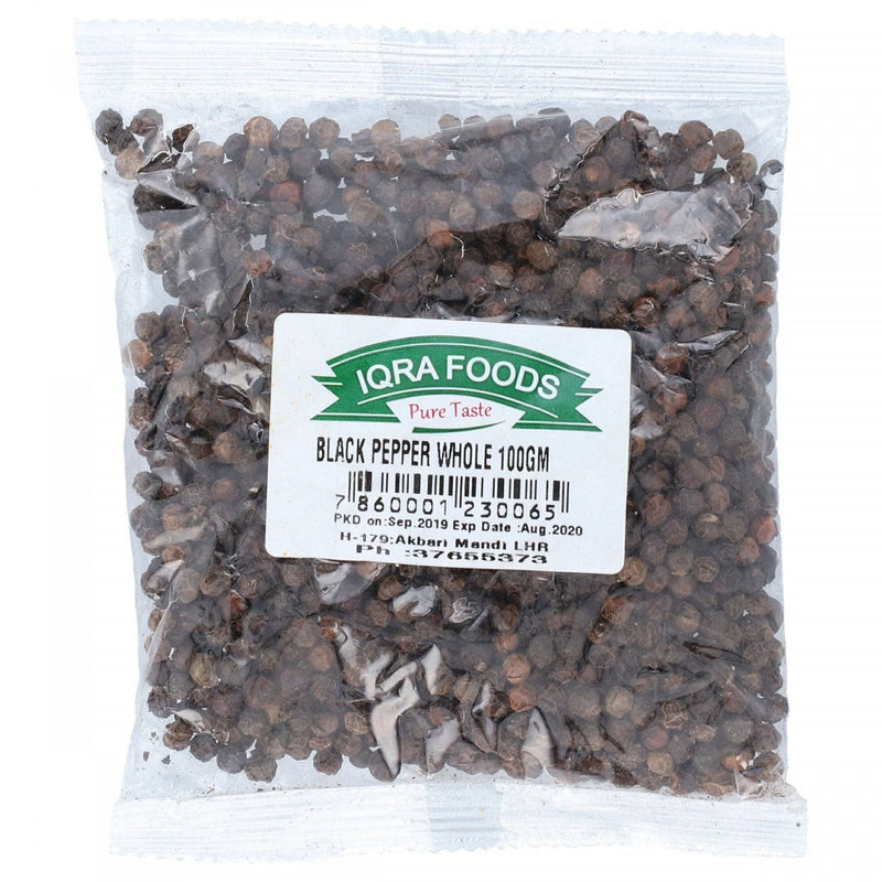 Iqra Foods Black Papper Whole 100g - HKarim Buksh