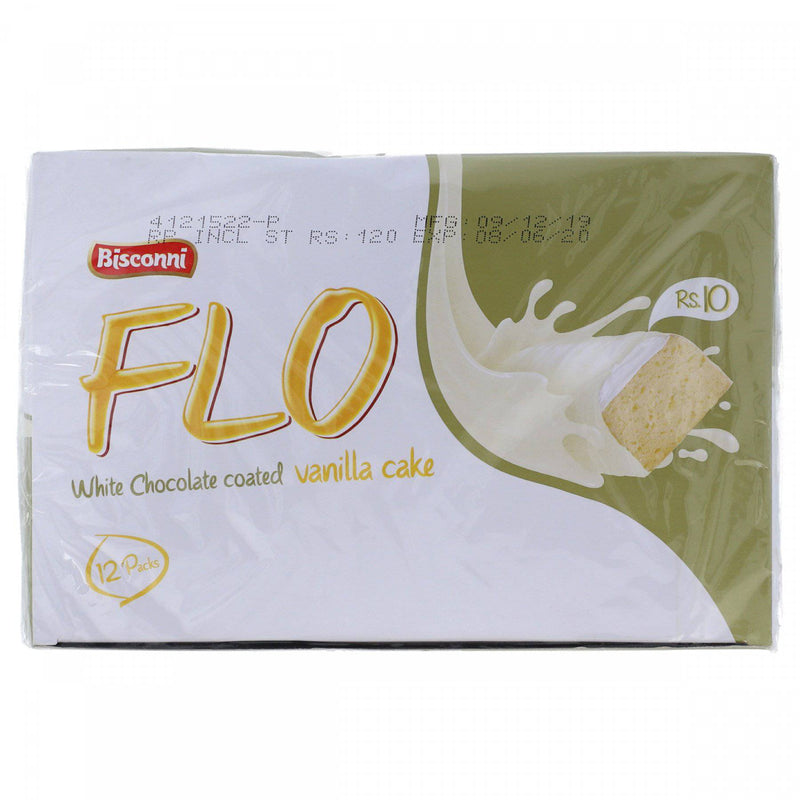 Bisconni Flo White Chocolate Coated Vanilla Cake 12 Packs - HKarim Buksh