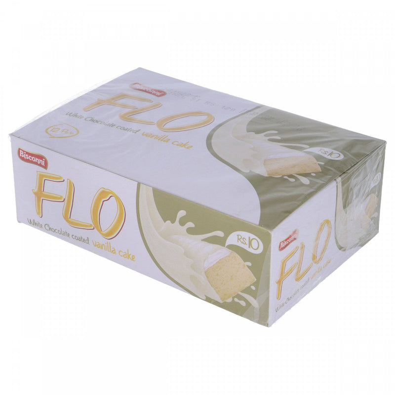 Bisconni Flo White Chocolate Coated Vanilla Cake 12 Packs - HKarim Buksh