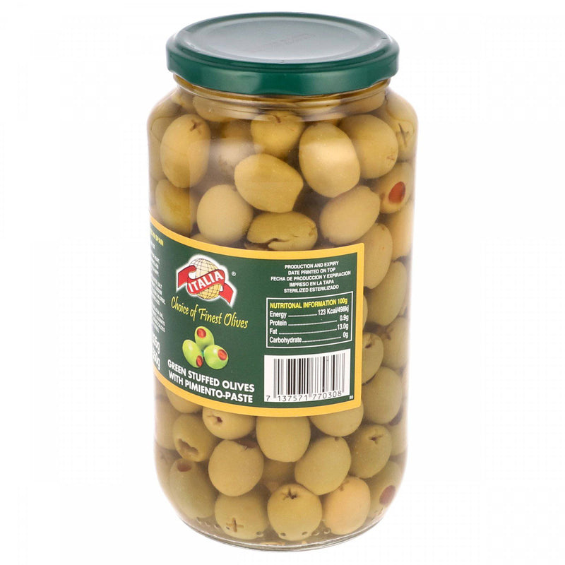 Italia Green Stuffed Olives with Pimiento Paste 935g - HKarim Buksh