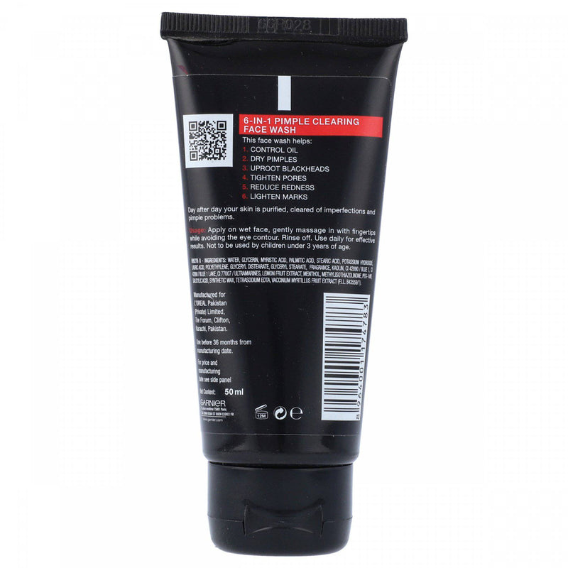 Garnier Men Acno Fight Pimple Clearing Facewash 50ml - HKarim Buksh