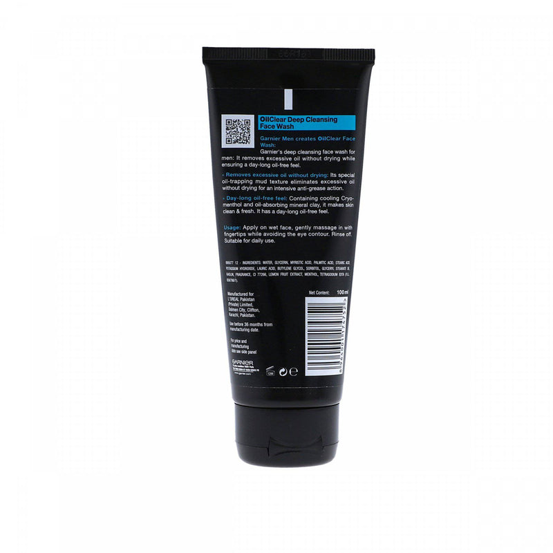 Garnier Men Oil Clear Deep Cleansing Facewash 100ml - HKarim Buksh