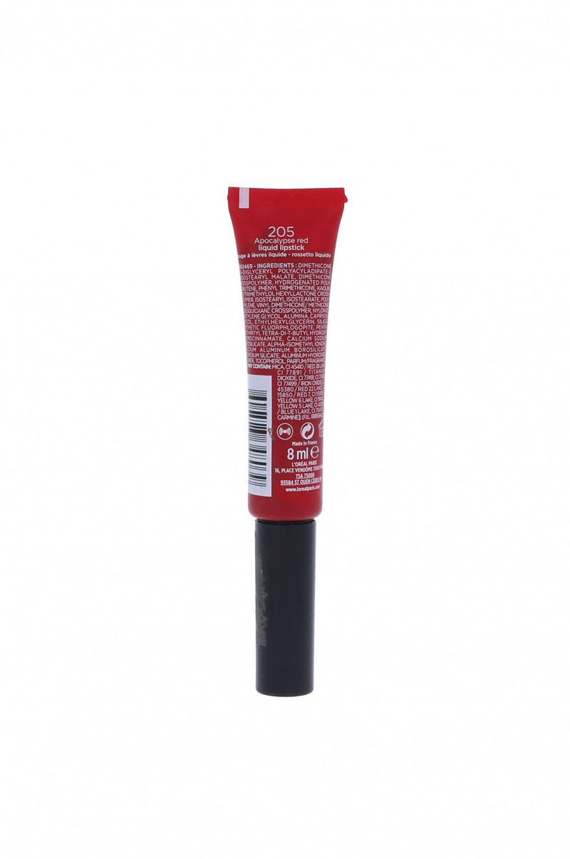 Loreal Paris Lip Paint Matte 205 Apocalypse Red Liquid Lipstick 8ml - HKarim Buksh