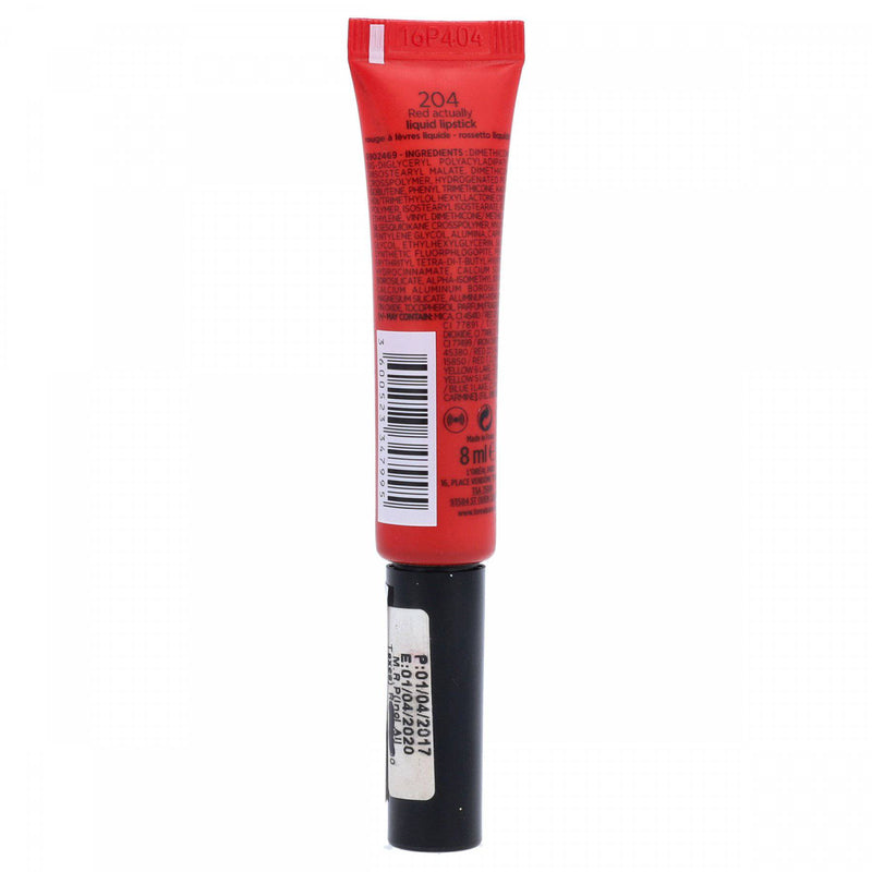 LOreal Paris Lip Paint Matte Liquid Lipstick 204 Red Actually - HKarim Buksh